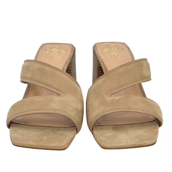 Vince Camuto Tan Suede Leather Jinani Asymmetrical Block-Heel Sandal Size 10 NEW - Picture 3 of 12